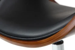Miliboo Fauteuil De Bureau|Fauteuil De Bureau Petit Prix-Chaise de bureau à roulettes design noir, bois foncé noyer et acier chromé BENT