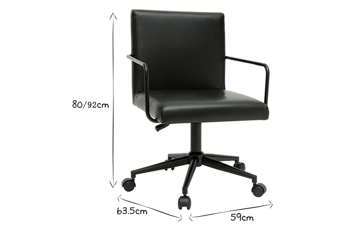 Miliboo Fauteuil De Bureau|Fauteuil De Bureau Petit Prix-Chaise de bureau à roulettes noire FLOKI