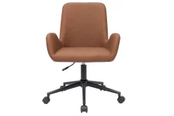 Miliboo Fauteuil De Bureau|Fauteuil De Bureau Petit Prix-Chaise de bureau à roulettes marron et métal noir ALBAN