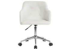 Miliboo Fauteuil De Bureau|Fauteuil De Bureau Petit Prix-Chaise de bureau à roulettes design blanc et acier chromé BALTIK
