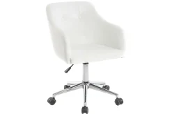 Miliboo Fauteuil De Bureau|Fauteuil De Bureau Petit Prix-Chaise de bureau à roulettes design blanc et acier chromé BALTIK