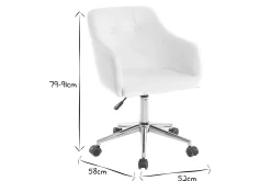 Miliboo Fauteuil De Bureau|Fauteuil De Bureau Petit Prix-Chaise de bureau à roulettes design blanc et acier chromé BALTIK