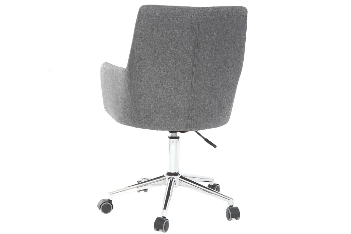 Miliboo Fauteuil De Bureau|Fauteuil De Bureau Petit Prix-Chaise de bureau à roulettes en tissu gris anthracite et acier chromé SHANA