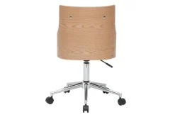 Miliboo Fauteuil De Bureau|Fauteuil De Bureau Petit Prix-Chaise de bureau à roulettes design blanc, bois clair et acier chromé MAYOL