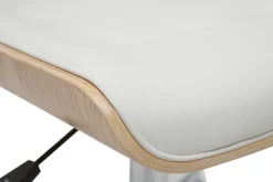 Miliboo Fauteuil De Bureau|Fauteuil De Bureau Petit Prix-Chaise de bureau à roulettes design blanc, bois clair et acier chromé ARAMON