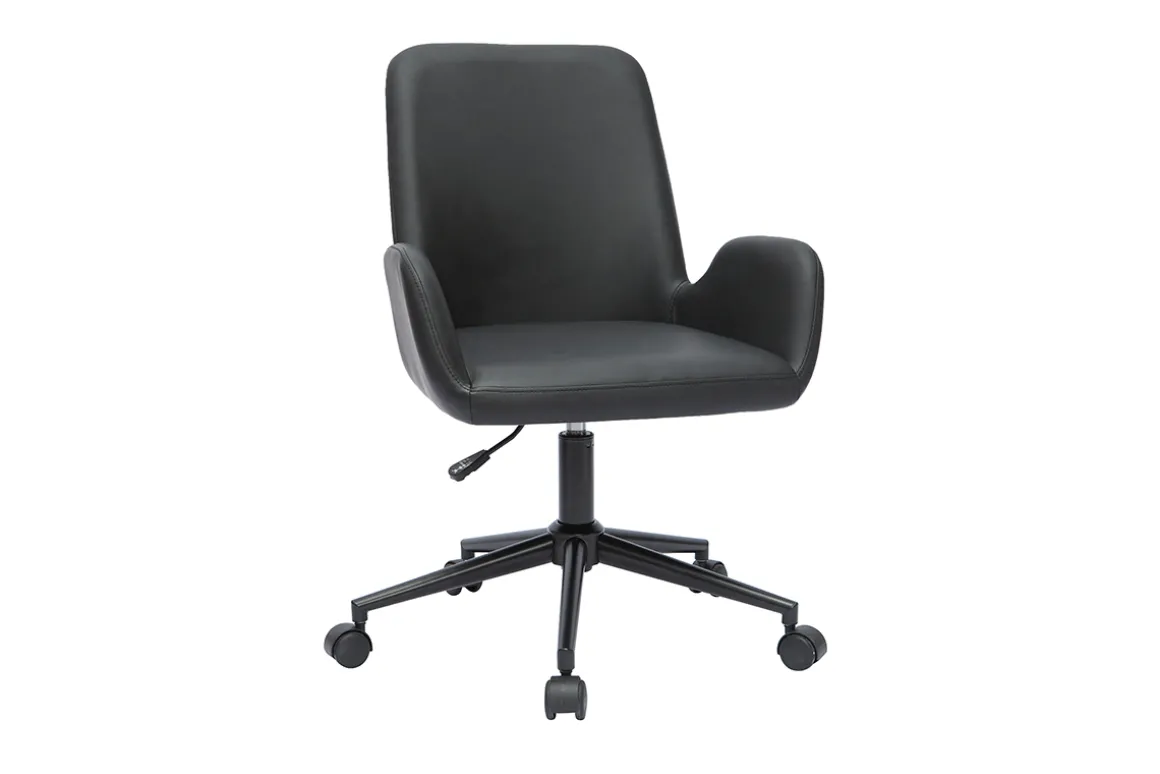 Miliboo Fauteuil De Bureau|Fauteuil De Bureau Petit Prix-Chaise de bureau à roulettes noire ALBAN