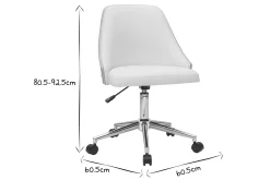 Miliboo Fauteuil De Bureau|Fauteuil De Bureau Petit Prix-Chaise de bureau à roulettes design blanc, bois clair et acier chromé QUINO