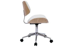 Miliboo Fauteuil De Bureau|Fauteuil De Bureau Petit Prix-Chaise de bureau à roulettes design blanc, bois clair chêne et métal MALMO