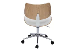 Miliboo Fauteuil De Bureau|Fauteuil De Bureau Petit Prix-Chaise de bureau à roulettes design blanc, bois clair chêne et métal MALMO