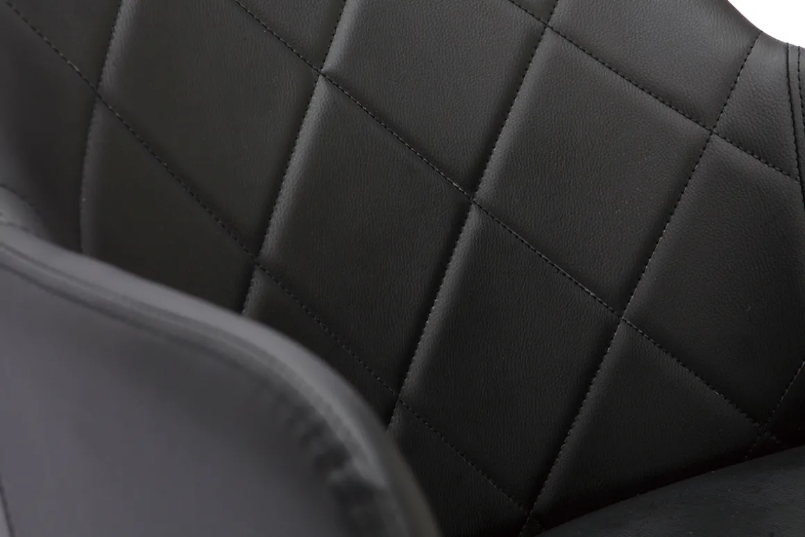 Miliboo Fauteuil De Bureau-Chaise de bureau à roulettes design noir, bois foncé noyer et acier chromé SANDRO