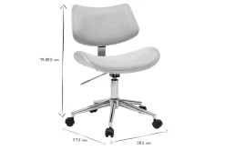Miliboo Fauteuil De Bureau|Fauteuil De Bureau Petit Prix-Chaise de bureau à roulettes design en tissu effet velours texturé beige, bois clair chêne et métal MALMO