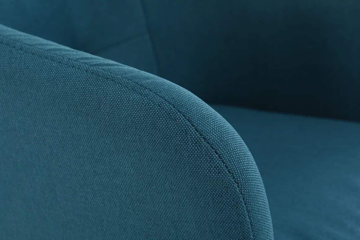 Miliboo Fauteuil De Bureau|Fauteuil De Bureau Petit Prix-Chaise de bureau à roulettes capitonnée en tissu bleu canard et acier chromé BALTIK