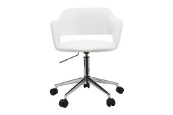 Miliboo Fauteuil De Bureau|Fauteuil De Bureau Petit Prix-Chaise de bureau à roulettes design blanc et acier chromé JESSY