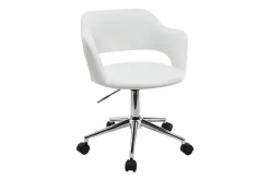 Miliboo Fauteuil De Bureau|Fauteuil De Bureau Petit Prix-Chaise de bureau à roulettes design blanc et acier chromé JESSY