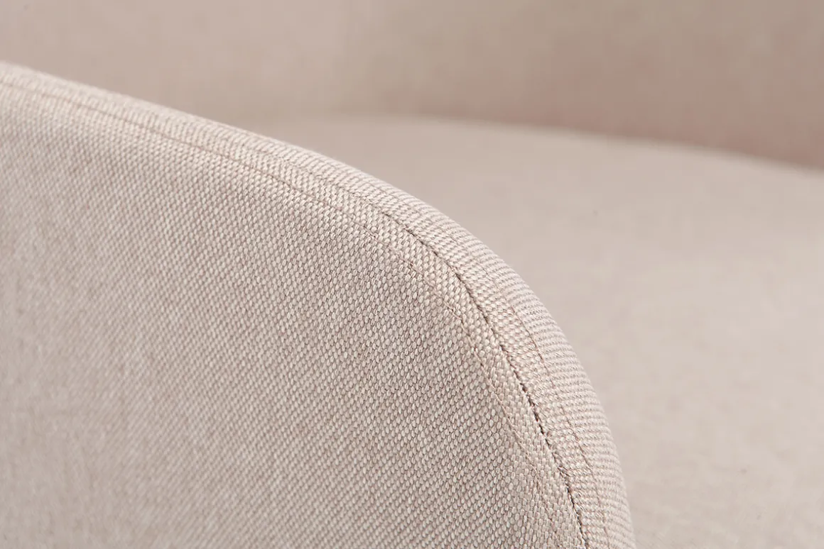 Miliboo Fauteuil De Bureau|Fauteuil De Bureau Petit Prix-Chaise de bureau à roulettes en tissu beige et acier chromé SHANA