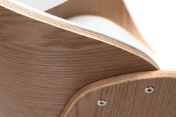 Miliboo Fauteuil De Bureau|Fauteuil De Bureau Petit Prix-Chaise de bureau à roulettes design blanc, bois clair et acier chromé BENT