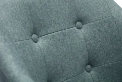 Miliboo Fauteuil De Bureau|Fauteuil De Bureau Petit Prix-Chaise de bureau capitonnée à roulettes en tissu effet velours texturé vert de gris et métal chromé BALTIK