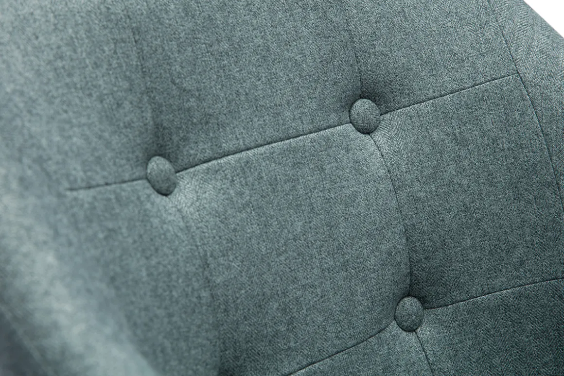 Miliboo Fauteuil De Bureau|Fauteuil De Bureau Petit Prix-Chaise de bureau capitonnée à roulettes en tissu effet velours texturé vert de gris et métal chromé BALTIK