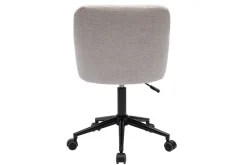 Miliboo Fauteuil De Bureau|Fauteuil De Bureau Petit Prix-Chaise de bureau capitonnée à roulettes en tissu effet velours texturé beige et métal noir BALTIK