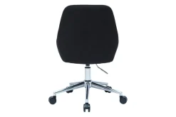Miliboo Fauteuil De Bureau|Fauteuil De Bureau Petit Prix-Chaise de bureau design réglable en tissu velours noir et acier chromé 360° HOLO