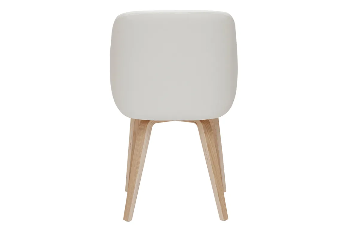 Miliboo Chaise Design|Chaise En Bois-Chaise design blanc et bois clair LUCIEN