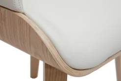 Miliboo Chaise Design|Chaise En Bois-Chaise design blanc et bois clair LUCIEN