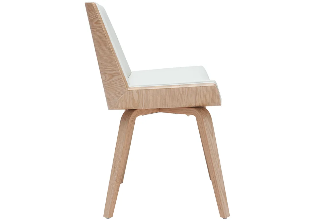 Miliboo Chaise Design|Chaise En Bois-Chaise design blanc et bois clair MELKIOR