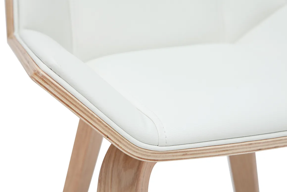 Miliboo Chaise Design|Chaise En Bois-Chaise design blanc et bois clair MELKIOR