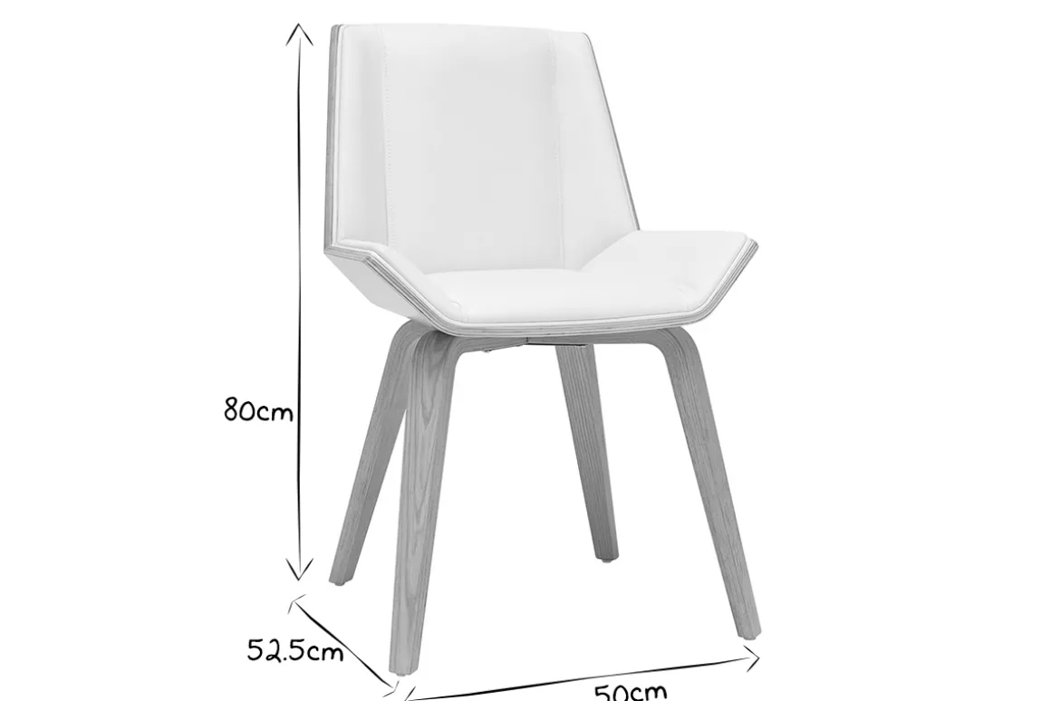 Miliboo Chaise Design|Chaise En Bois-Chaise design blanc et bois clair MELKIOR