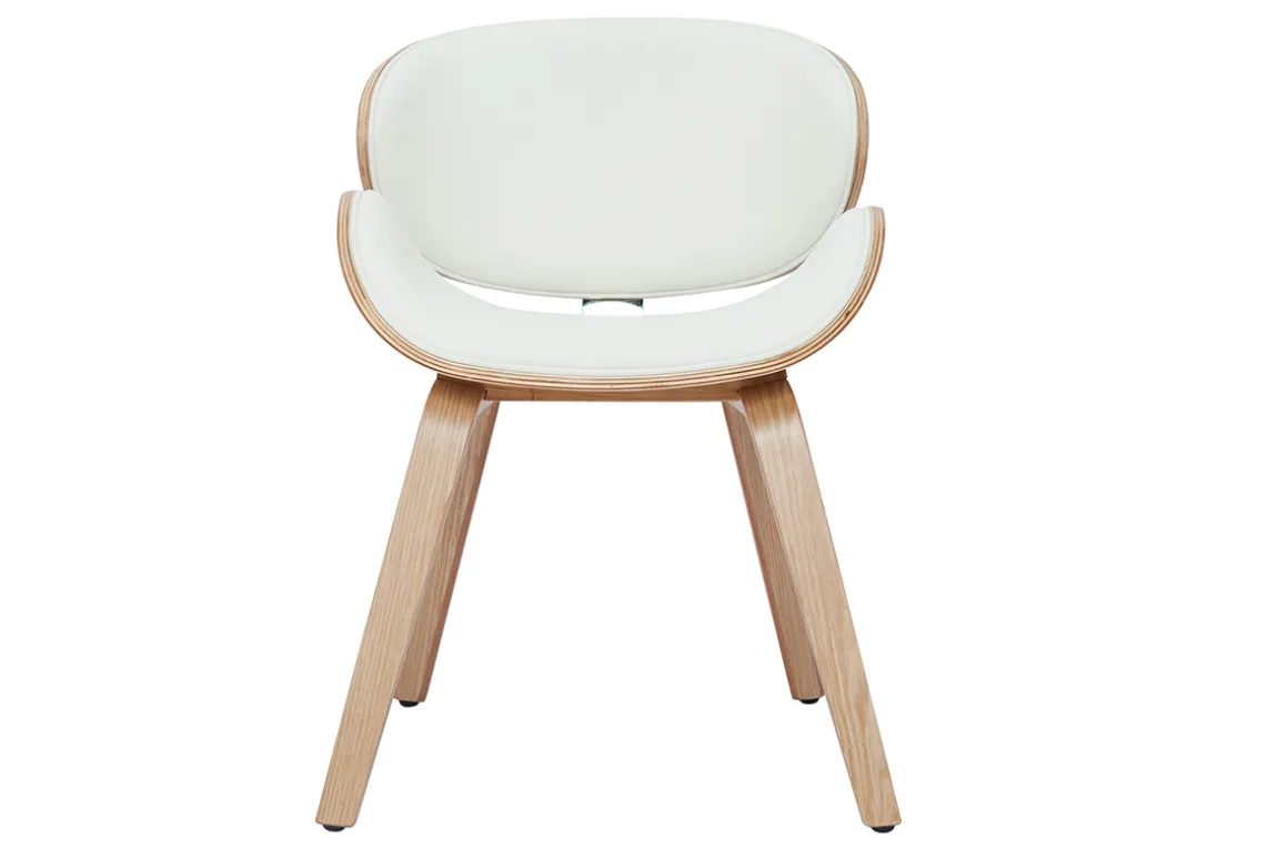 Miliboo Chaise Design|Chaise En Bois-Chaise design blanc et bois clair WALNUT