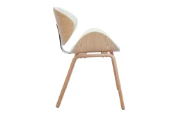 Miliboo Chaise Design|Chaise En Bois-Chaise design blanc et bois clair WALNUT