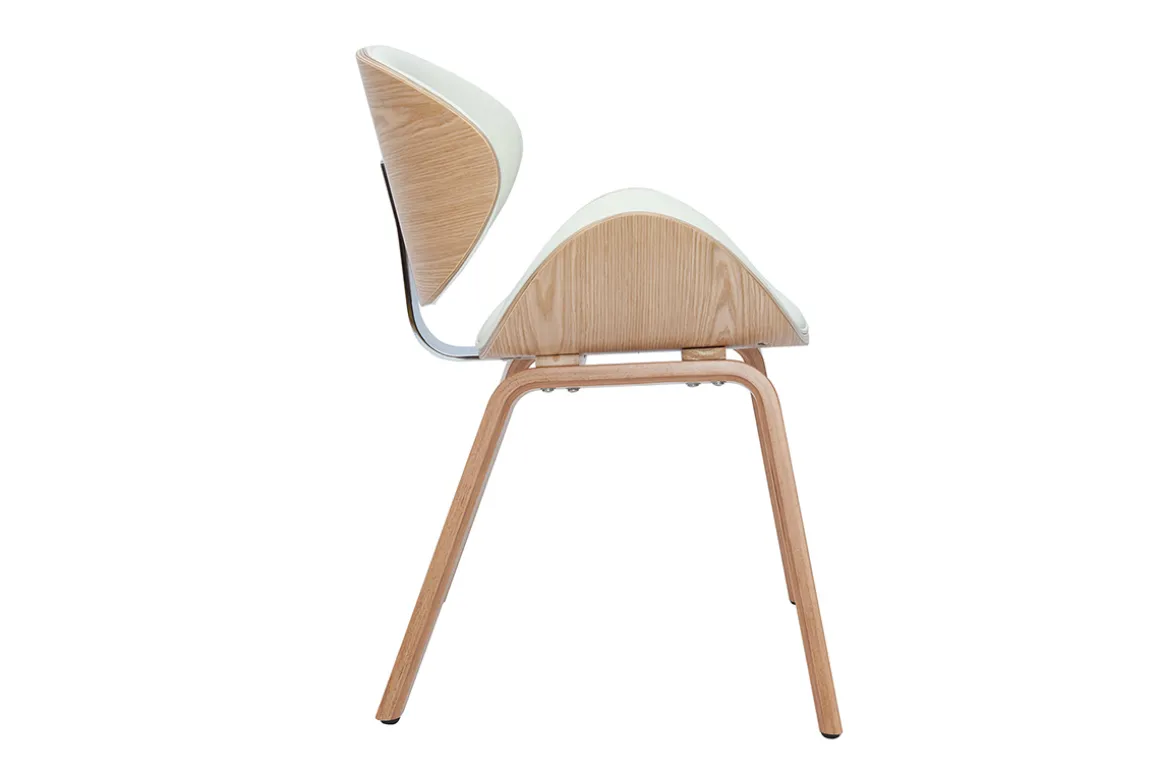 Miliboo Chaise Design|Chaise En Bois-Chaise design blanc et bois clair WALNUT