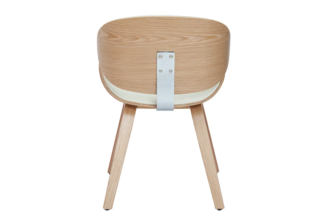 Miliboo Chaise Design|Chaise En Bois-Chaise design blanc et bois clair WALNUT