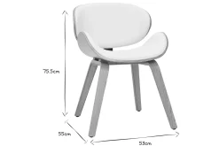 Miliboo Chaise Design|Chaise En Bois-Chaise design blanc et bois clair WALNUT