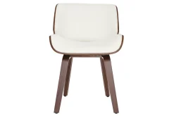Miliboo Fauteuil Design|Voir Tous Les Fauteuils-Chaise design blanc et bois foncé RUBBENS