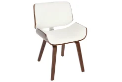Miliboo Fauteuil Design|Voir Tous Les Fauteuils-Chaise design blanc et bois foncé RUBBENS