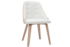 Miliboo Fauteuil Design|Voir Tous Les Fauteuils-Chaise design blanc et bois clair FLUFFY