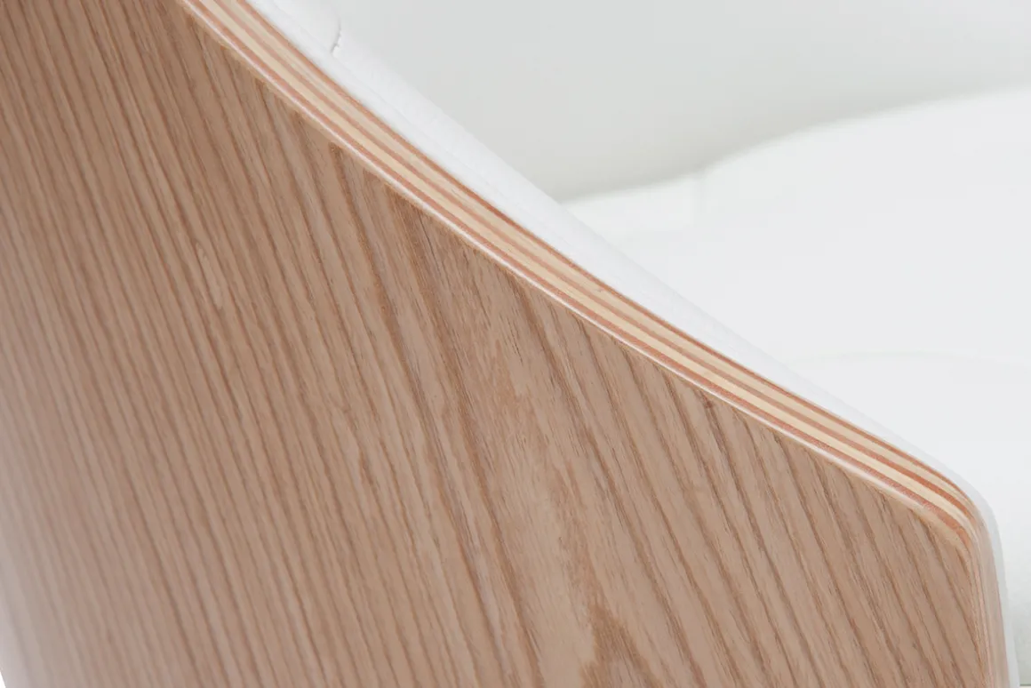 Miliboo Fauteuil Design|Voir Tous Les Fauteuils-Chaise design blanc et bois clair FLUFFY