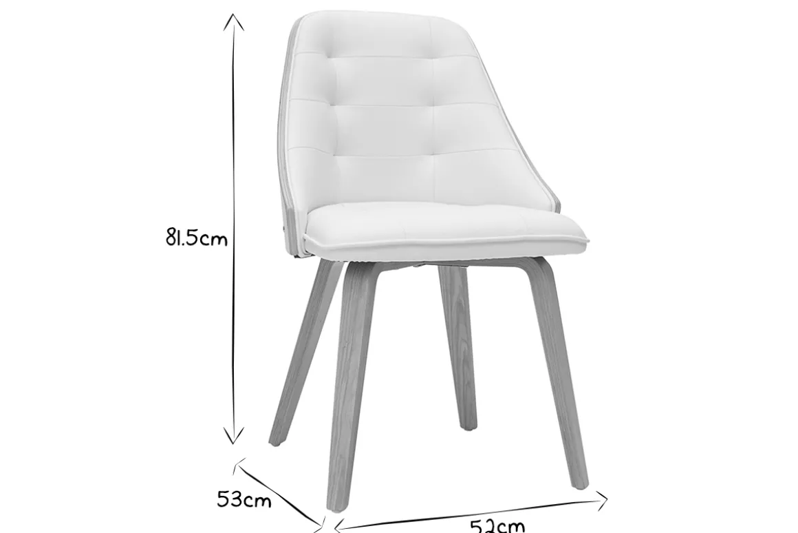 Miliboo Fauteuil Design|Voir Tous Les Fauteuils-Chaise design blanc et bois clair FLUFFY