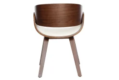 Miliboo Fauteuil Design|Voir Tous Les Fauteuils-Chaise design blanc et bois foncé noyer BENT