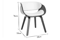 Miliboo Fauteuil Design|Voir Tous Les Fauteuils-Chaise design blanc et bois foncé noyer BENT