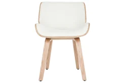 Miliboo Fauteuil Design|Voir Tous Les Fauteuils-Chaise design blanc et bois clair RUBBENS