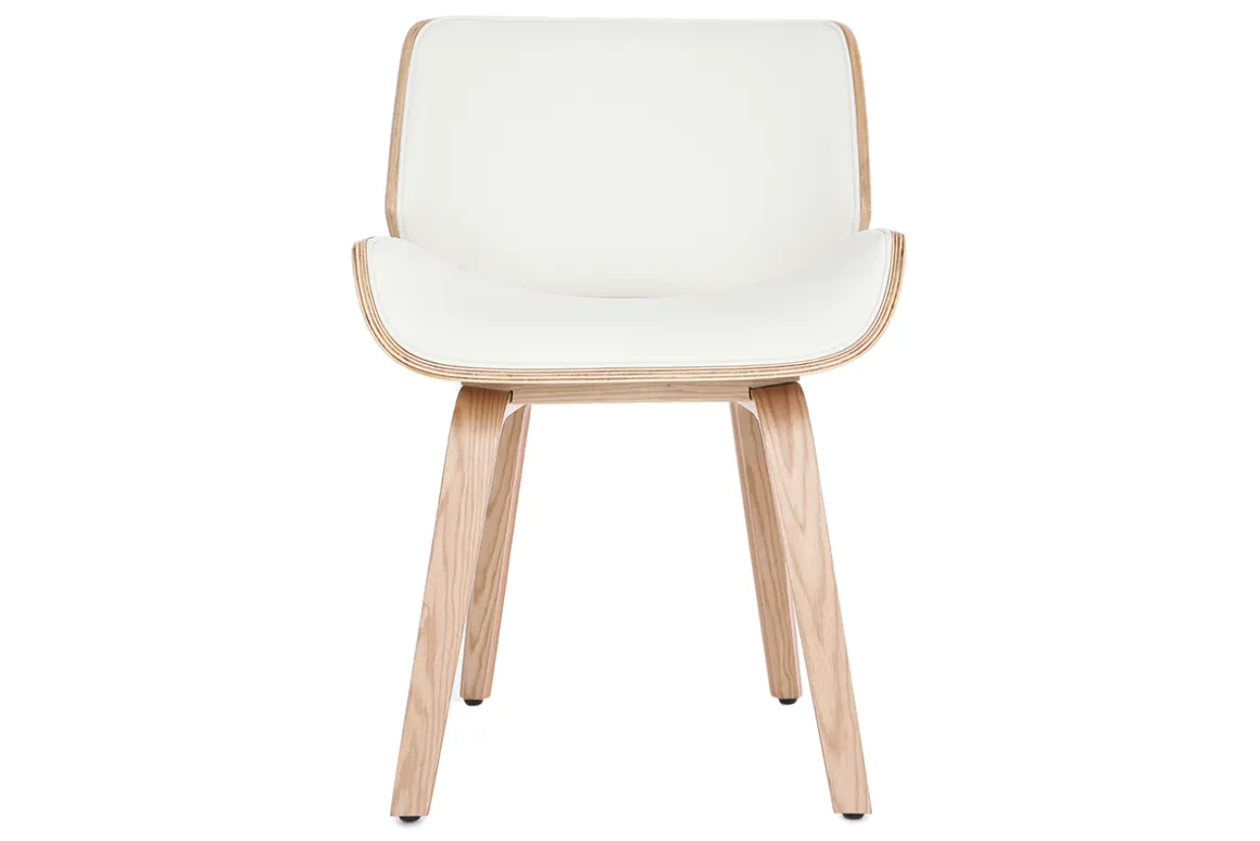 Miliboo Fauteuil Design|Voir Tous Les Fauteuils-Chaise design blanc et bois clair RUBBENS