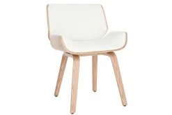 Miliboo Fauteuil Design|Voir Tous Les Fauteuils-Chaise design blanc et bois clair RUBBENS