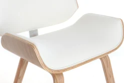 Miliboo Fauteuil Design|Voir Tous Les Fauteuils-Chaise design blanc et bois clair RUBBENS