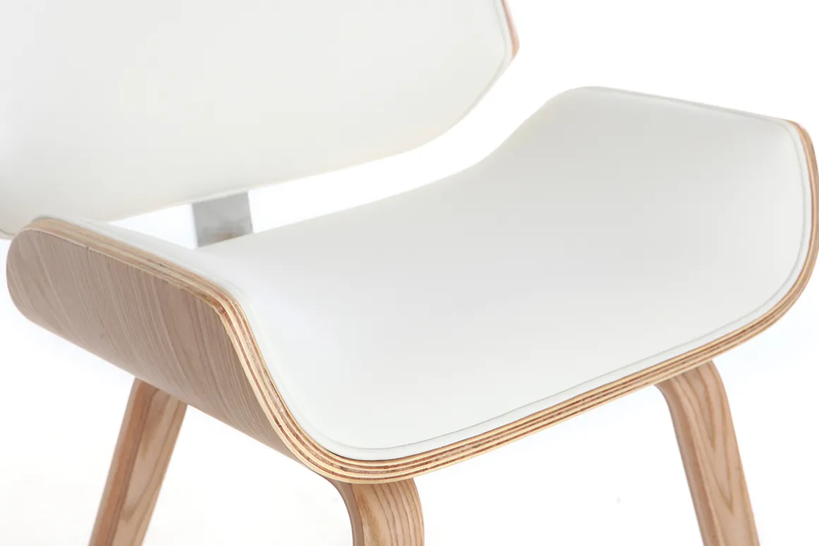 Miliboo Fauteuil Design|Voir Tous Les Fauteuils-Chaise design blanc et bois clair RUBBENS