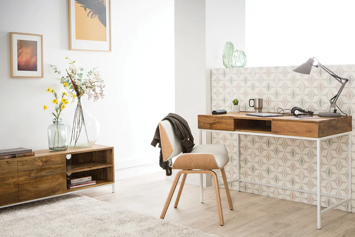 Miliboo Fauteuil Design|Voir Tous Les Fauteuils-Chaise design blanc et bois clair RUBBENS