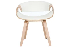 Miliboo Fauteuil Design|Voir Tous Les Fauteuils-Chaise design blanc et bois clair ARAMIS