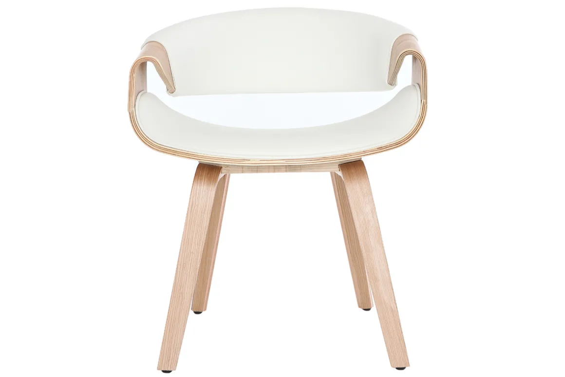 Miliboo Fauteuil Design|Voir Tous Les Fauteuils-Chaise design blanc et bois clair ARAMIS
