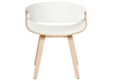 Miliboo Fauteuil Design|Voir Tous Les Fauteuils-Chaise design blanc et bois clair ARAMIS